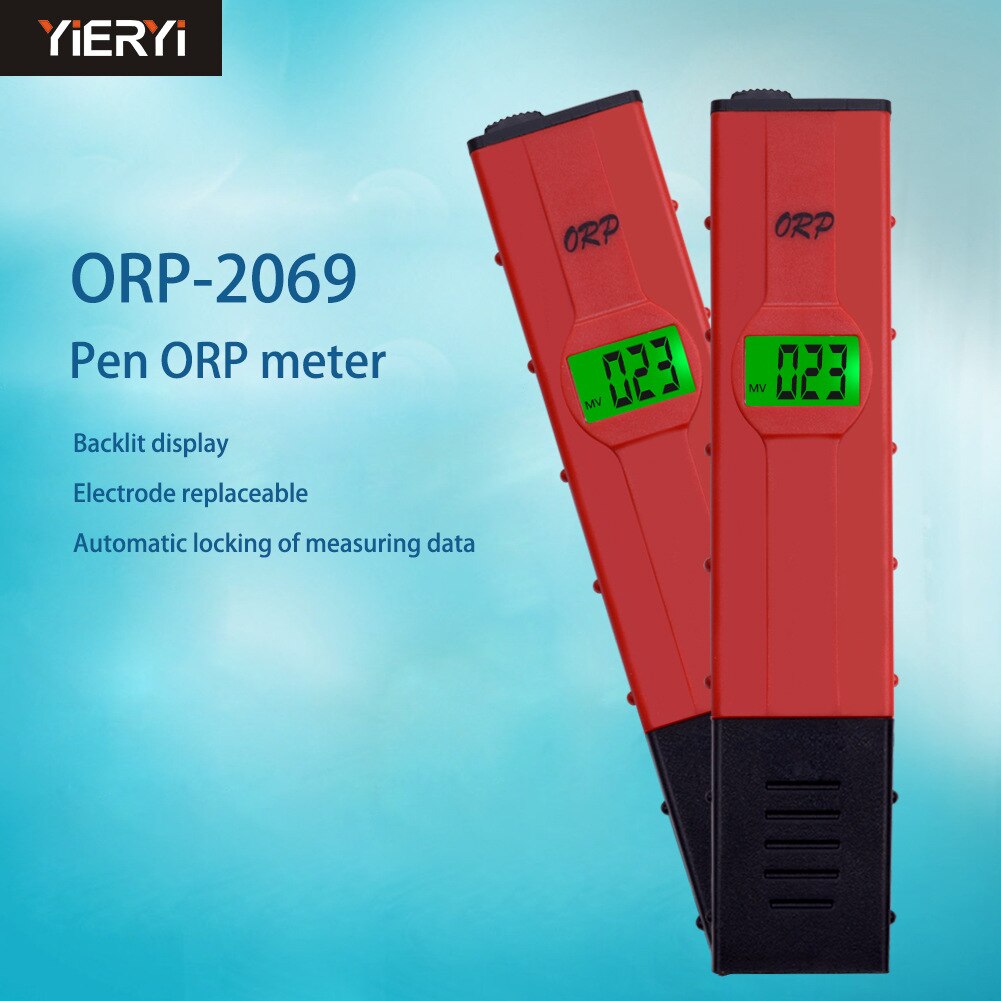 휴대용 포켓 ORP 미터 대형 스크린 백라이트 4 자리 LCD 필기 테스트